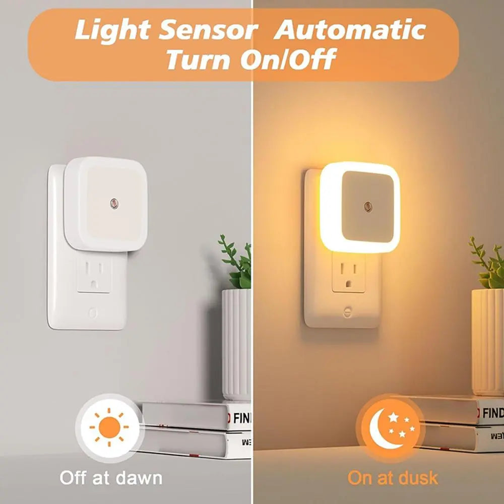 4pcs--Smart Sensor LED Night Light – Plug-in Wall Light for Bedroom & Hallway