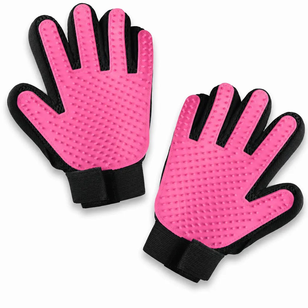 Upgraded Pet Grooming Gloves – 255 Silicone Tips 2-in-1 Deshedding & Massage Mitts
