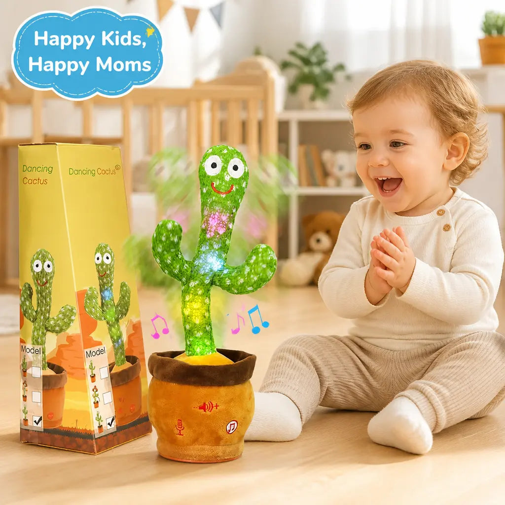 Emoin Dancing Cactus Toy,Musical Toy Interactive Toy Mimicking Repeating What You Say, Toddler childhood stuffed animal Baby Toys Easter for Baby LED Musical Toy Montessori Toys perfect present memorable gift Dealsforyoudays
