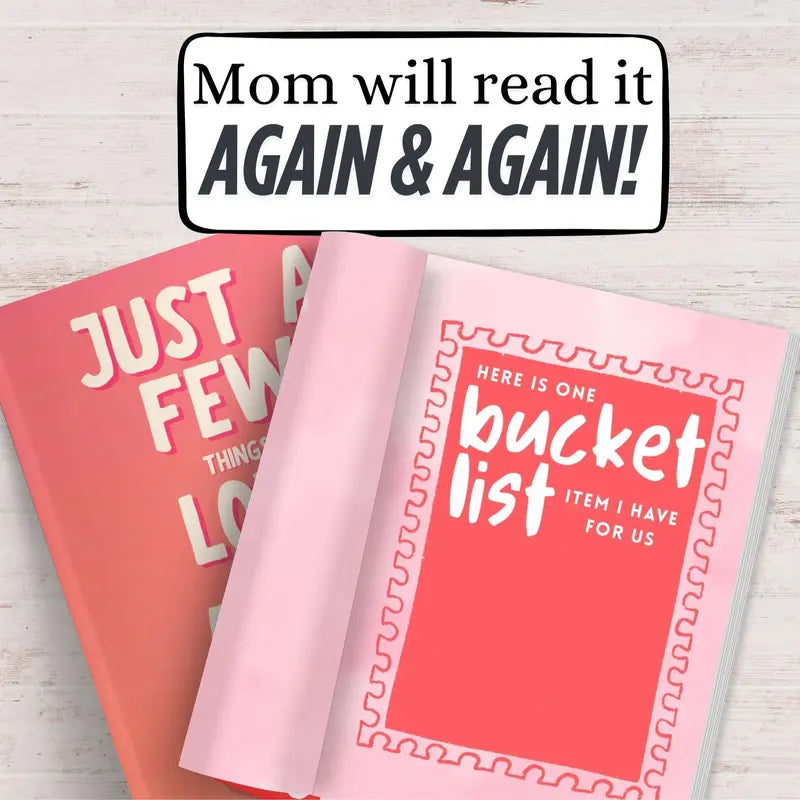 Just a Few Things I Love About You Mom Fill-In The Blank Book Gift for Mom Journal, Meaningful Gifts for Mom, Mothers Day Gifts, Mom Birthday Gifts