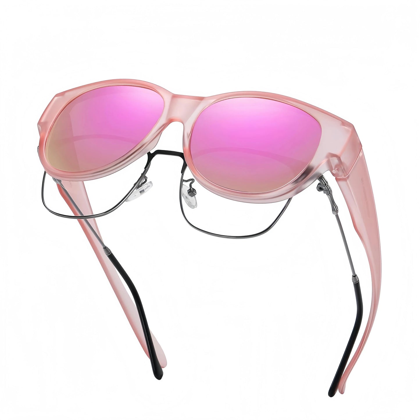 Oversized Square Fit-Over Sunglasses, UV400 Trendy Fashion Eyewear for Men Women