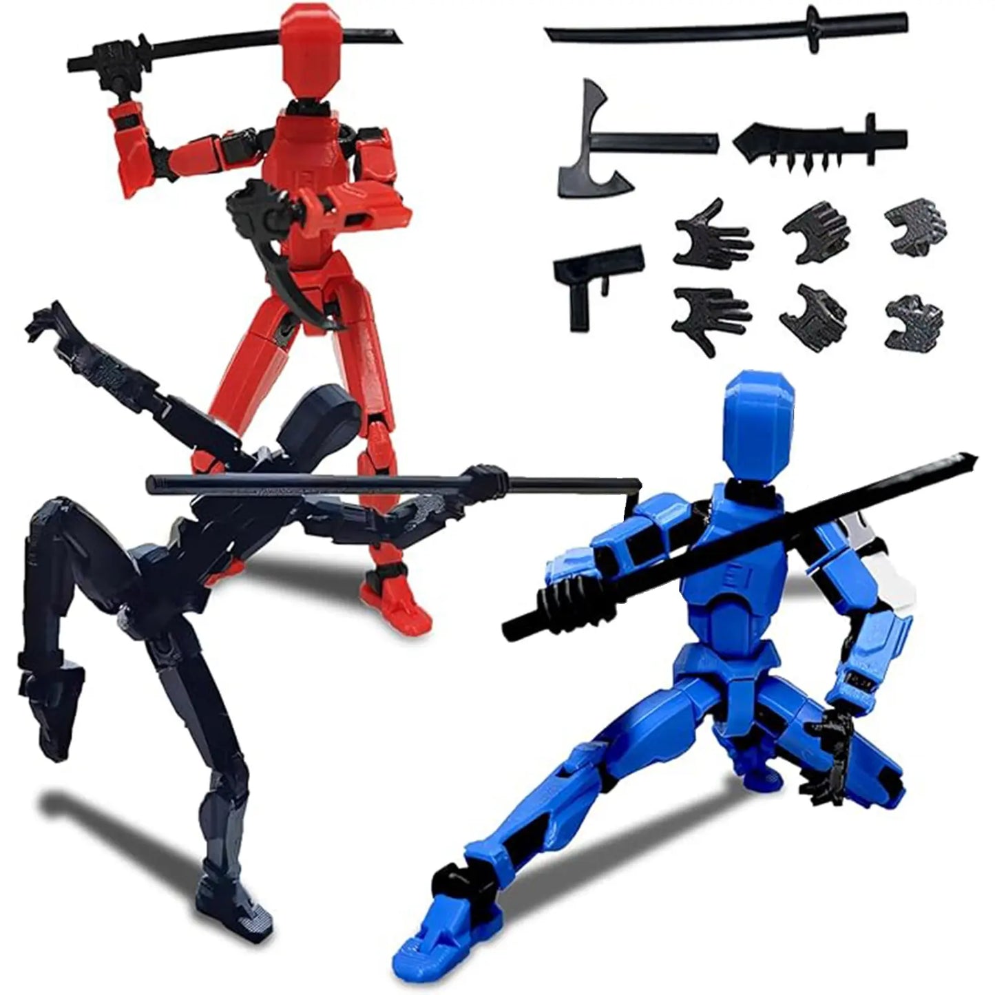 Titan 13 Articulated Action Figure Set (3/4/5-Pc) - Multi-Jointed Robot Toy