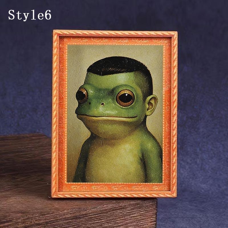 1pc Funny Frog Magnet - Mini Fridge Magnet with Green Frog & Haircut, Modern Kitchen Decor, Durable Wood Construction for Refrigerator, Fridge