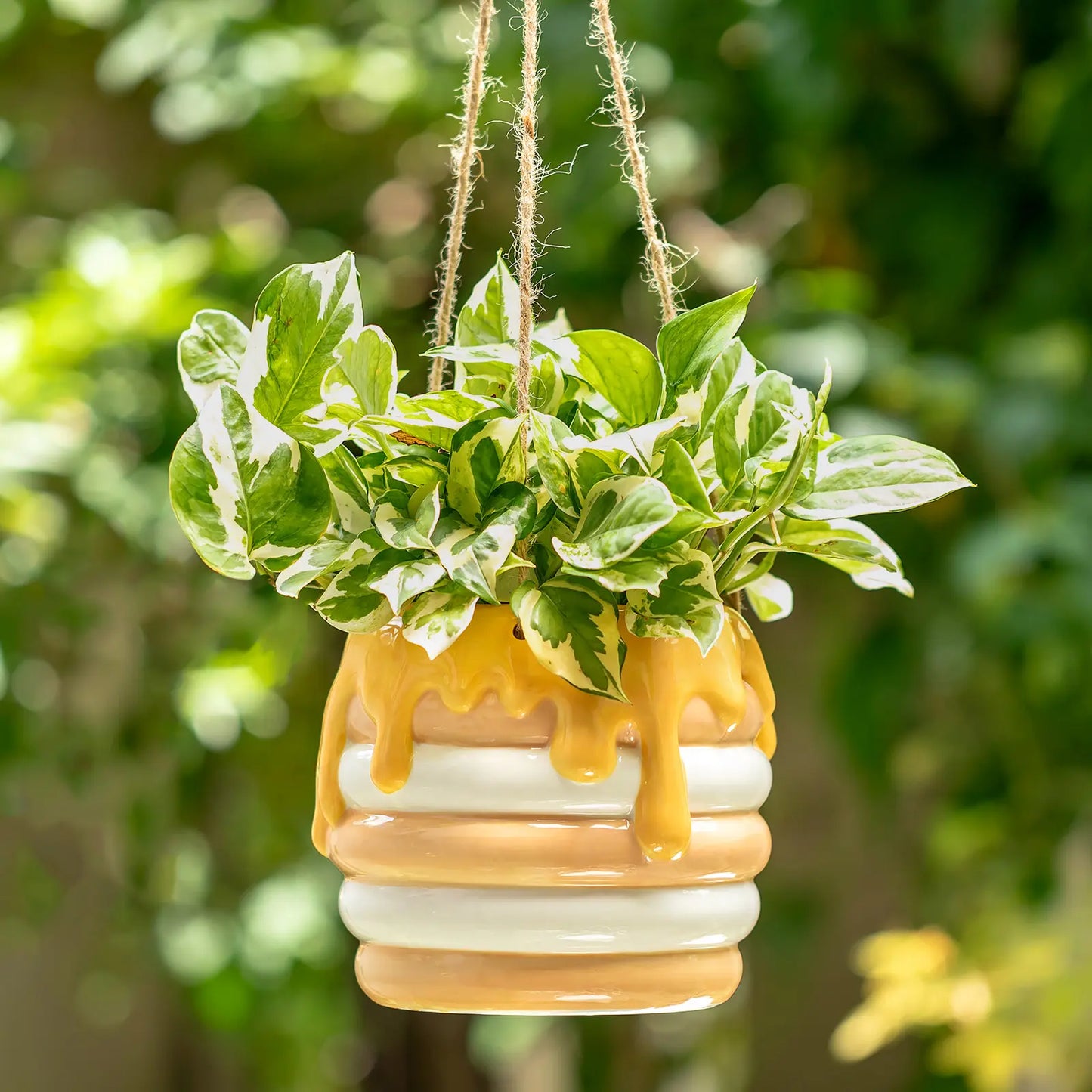 Whimsical Cottagecore Mushroom Smiley Face Hanging Swing Planter - Cheerful Home Decor Gift for Plant Lovers