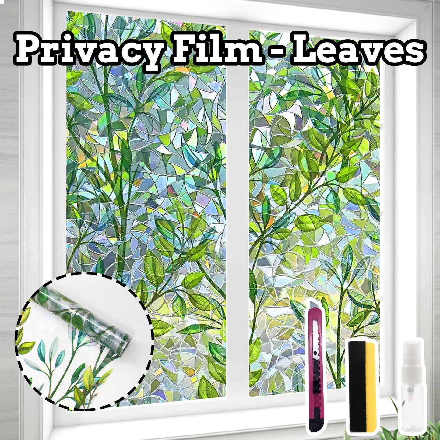Static Cling Window Privacy Film – Removable UV Blocker & Reflective Mirror Tint for Glass Doors