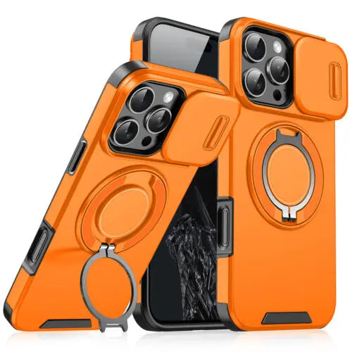 MagSafe Case with Slide Camera Cover & Ring Kickstand – Military Grade Shockproof for iPhone 17 Pro Max
