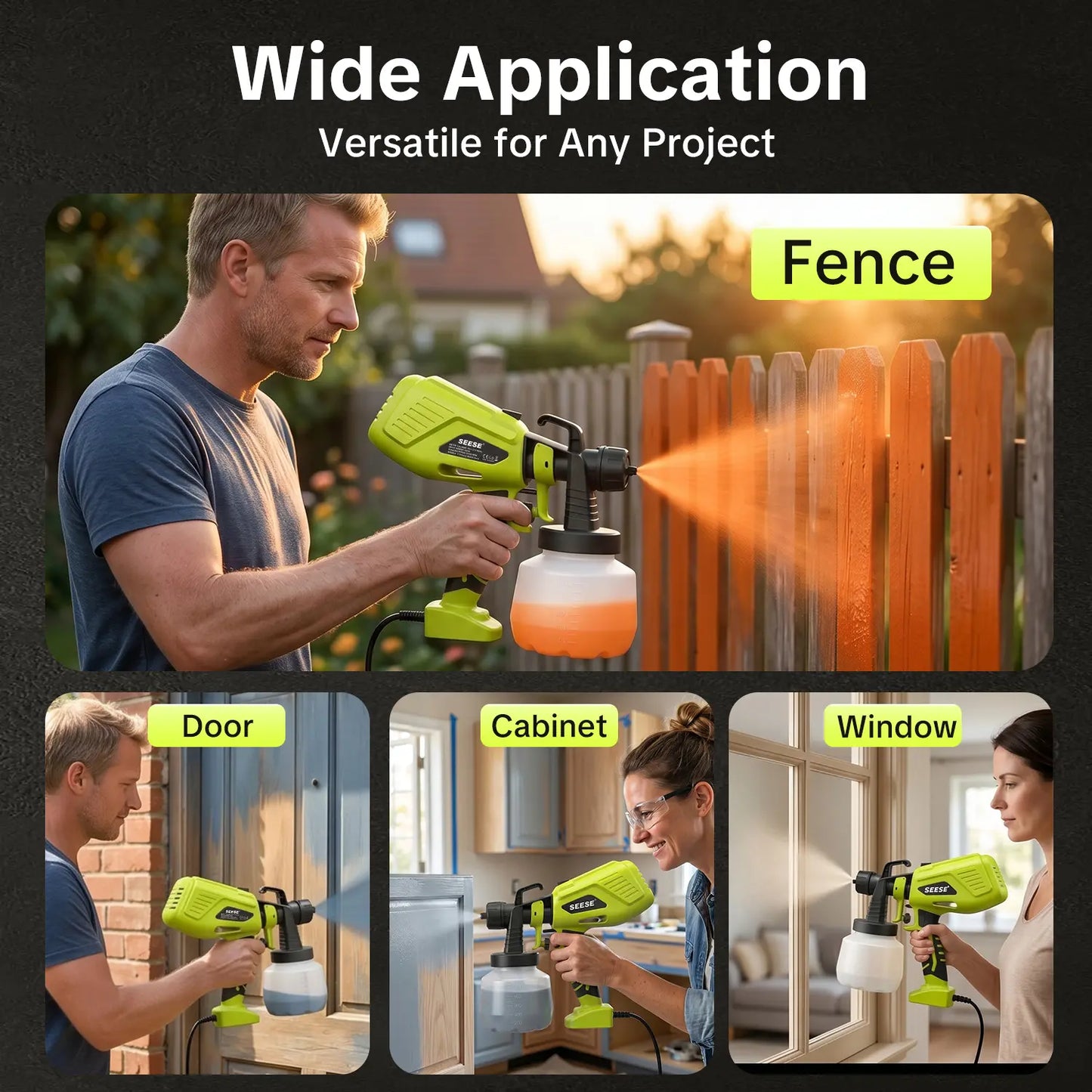 1200ml High-Capacity Paint Sprayer - Adjustable Flow, 4 Nozzles & 3 Spray Modes