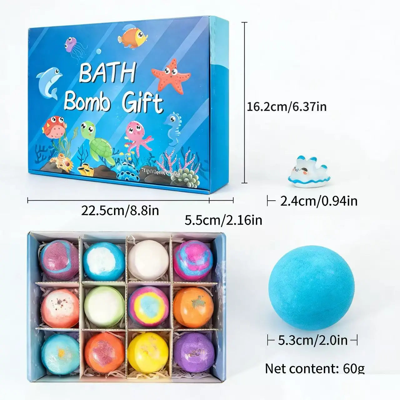 Kids Bath Bomb Gift Set with Inside Toys: 12-Pack Fun Easter & Birthday Gift