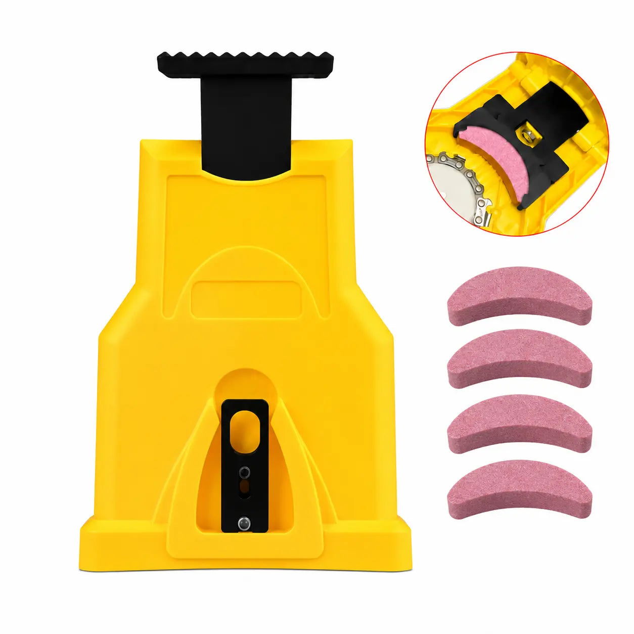 Portable Chainsaw Chain Sharpener, Bar-Mount Fast Sharpening Tool for 14, 16, 18 & 20-Inch Two-Hole Chainsaws