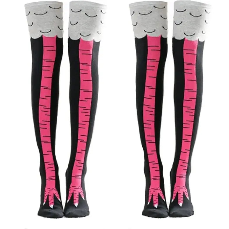 Novelty Funny Chicken Leg Knee High Socks