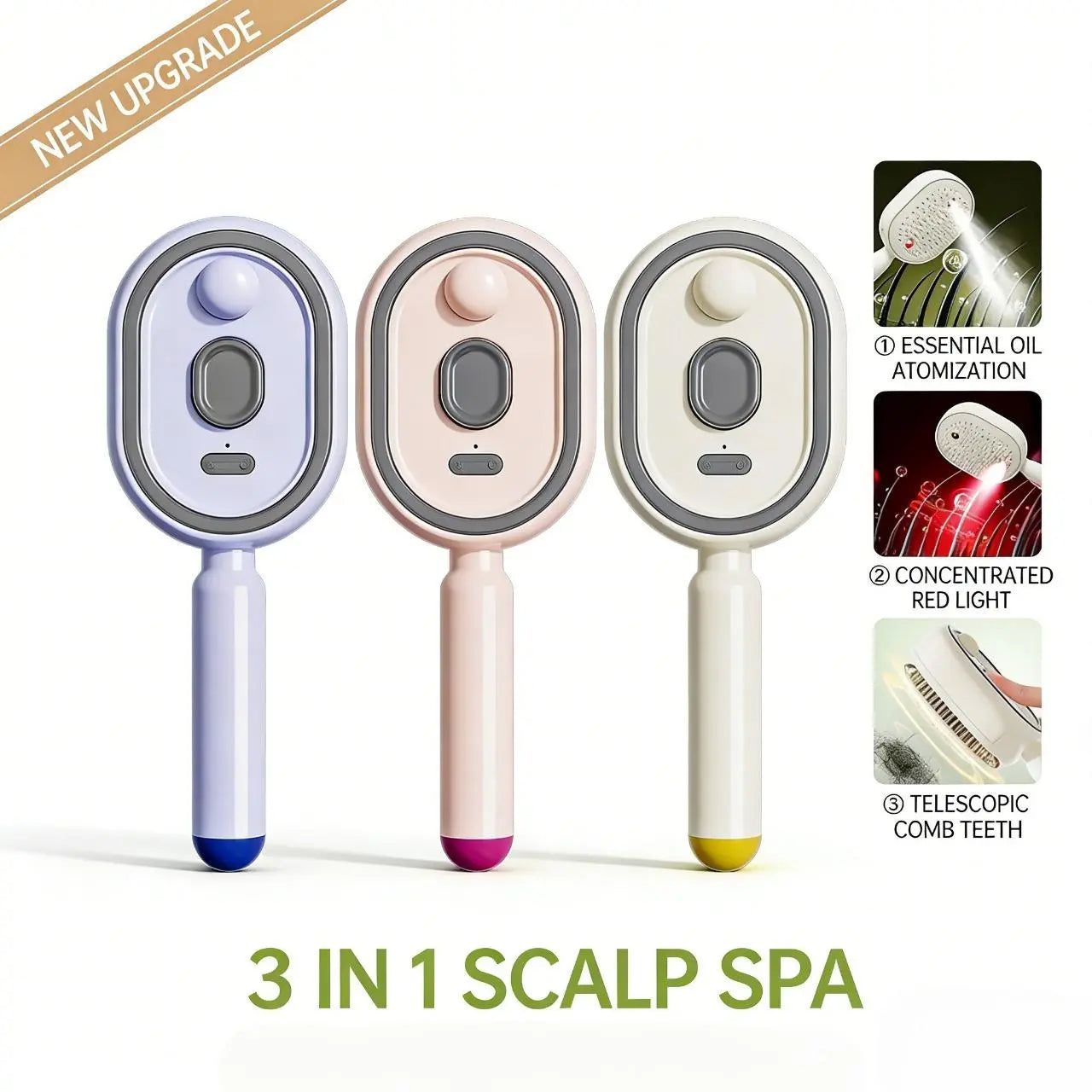 Cloudmades Electric Spray Air Cushion Massage Comb | Self-Cleaning Anti-Tangle