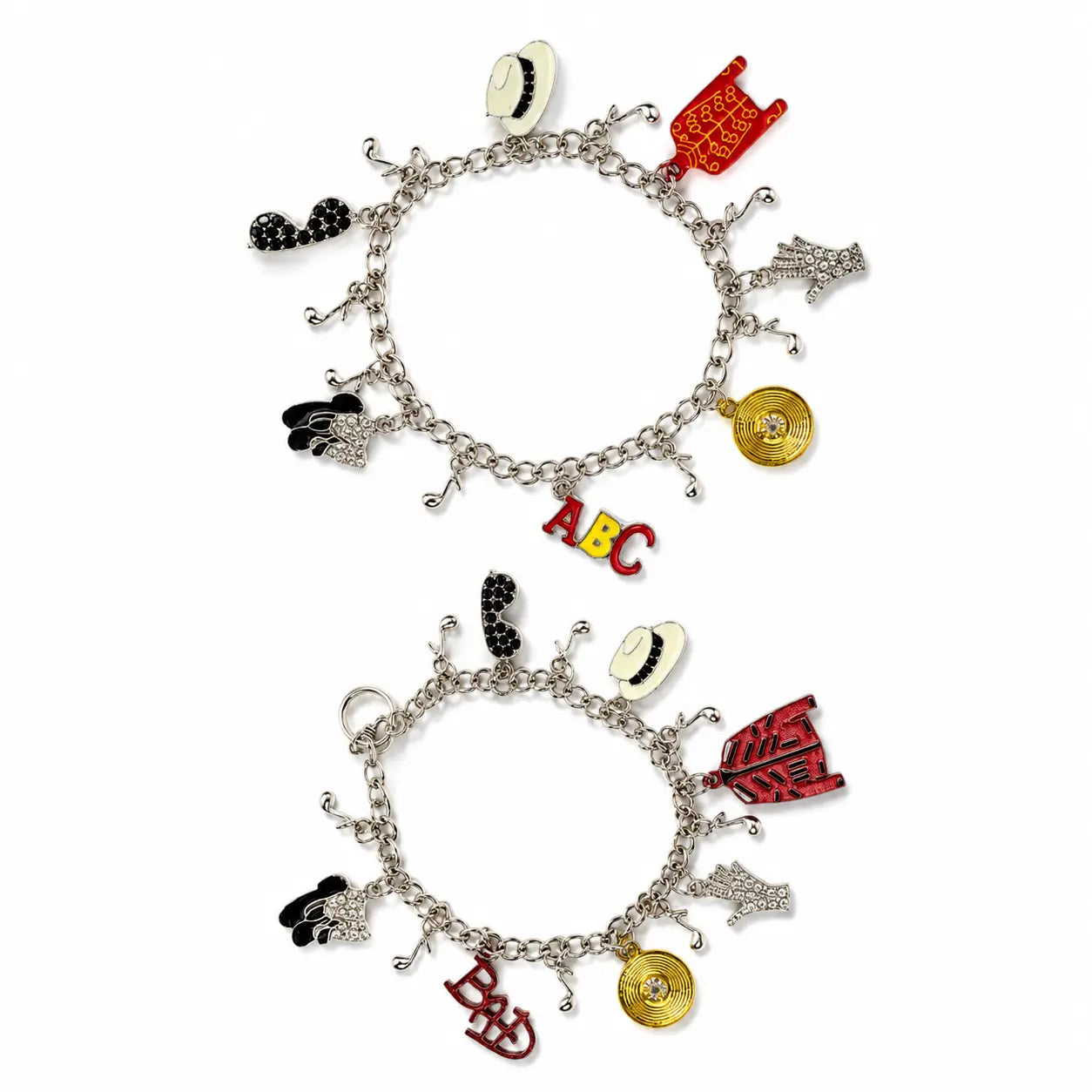 Michael Jackson 2-Piece Bracelet Set with Iconic Music Charms