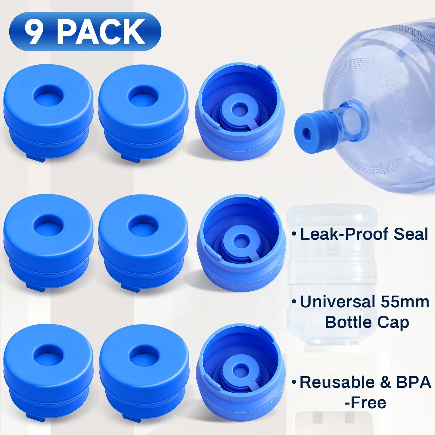 3 & 5 Gallon Water Jug Caps Non-Spill Leak