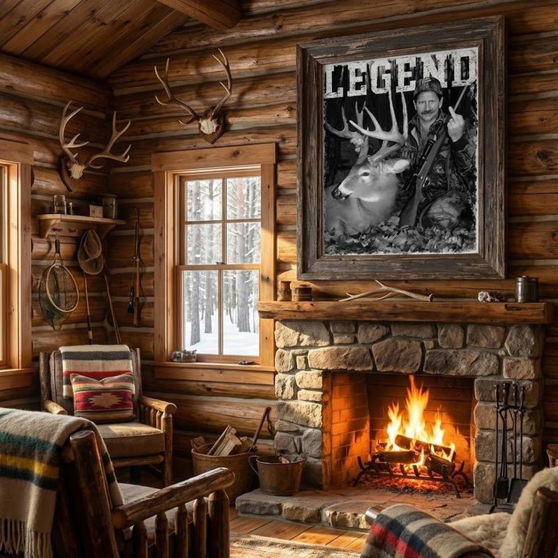 Dale Earnhardt With Deer Wall Poster No Frame, Dale Earnhardt Fan Gift, Wall Art, Home Decor, Racing And Hunting Wall Art, Essential Piece Print Decoration Artistic Room Ornaments Photo