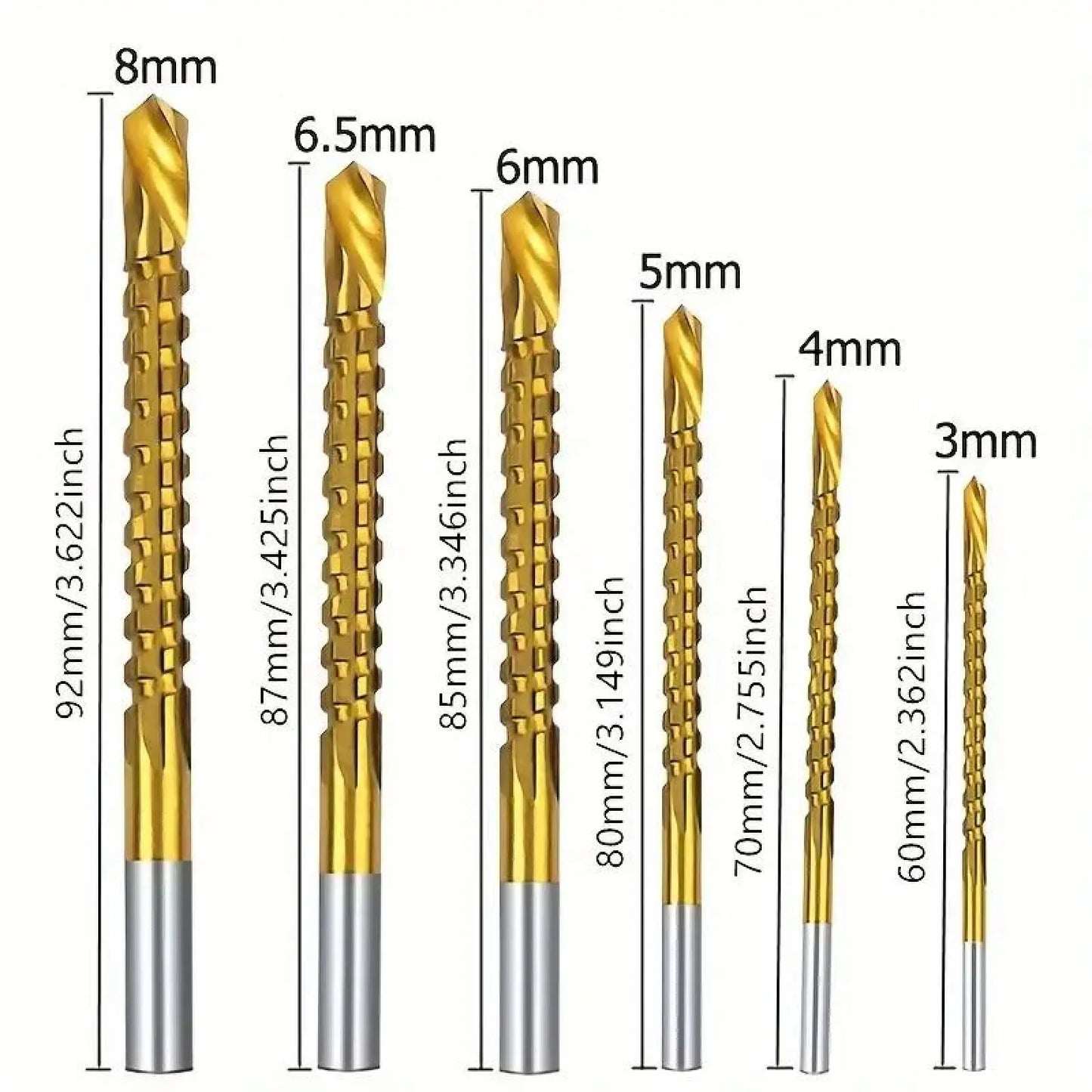 Titanium-Plated HSS Drill Bits Set – Sharp Serrated Anti-Rust Bits for Metal & Wood