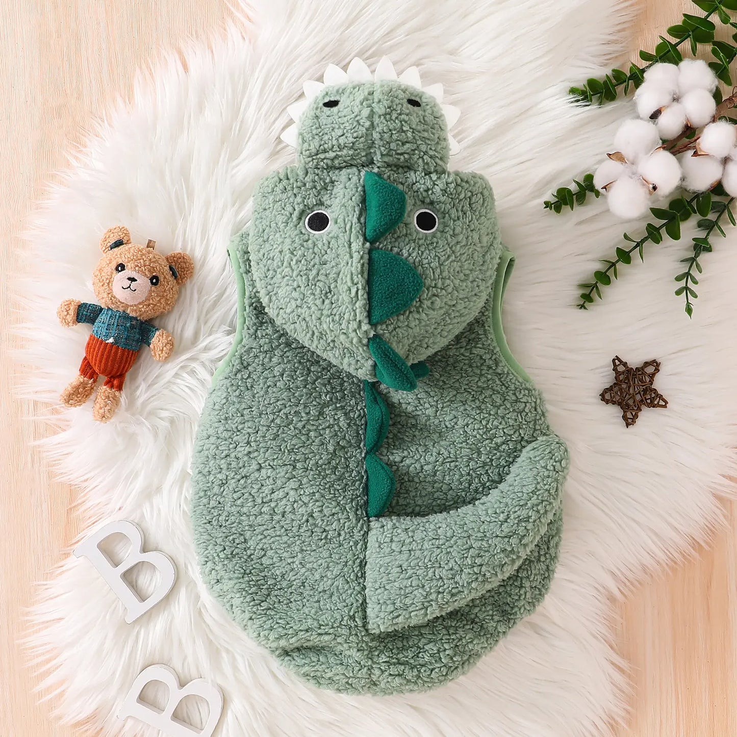 Baby Dinosaur Hooded Romper Costume for Newborns and Infants