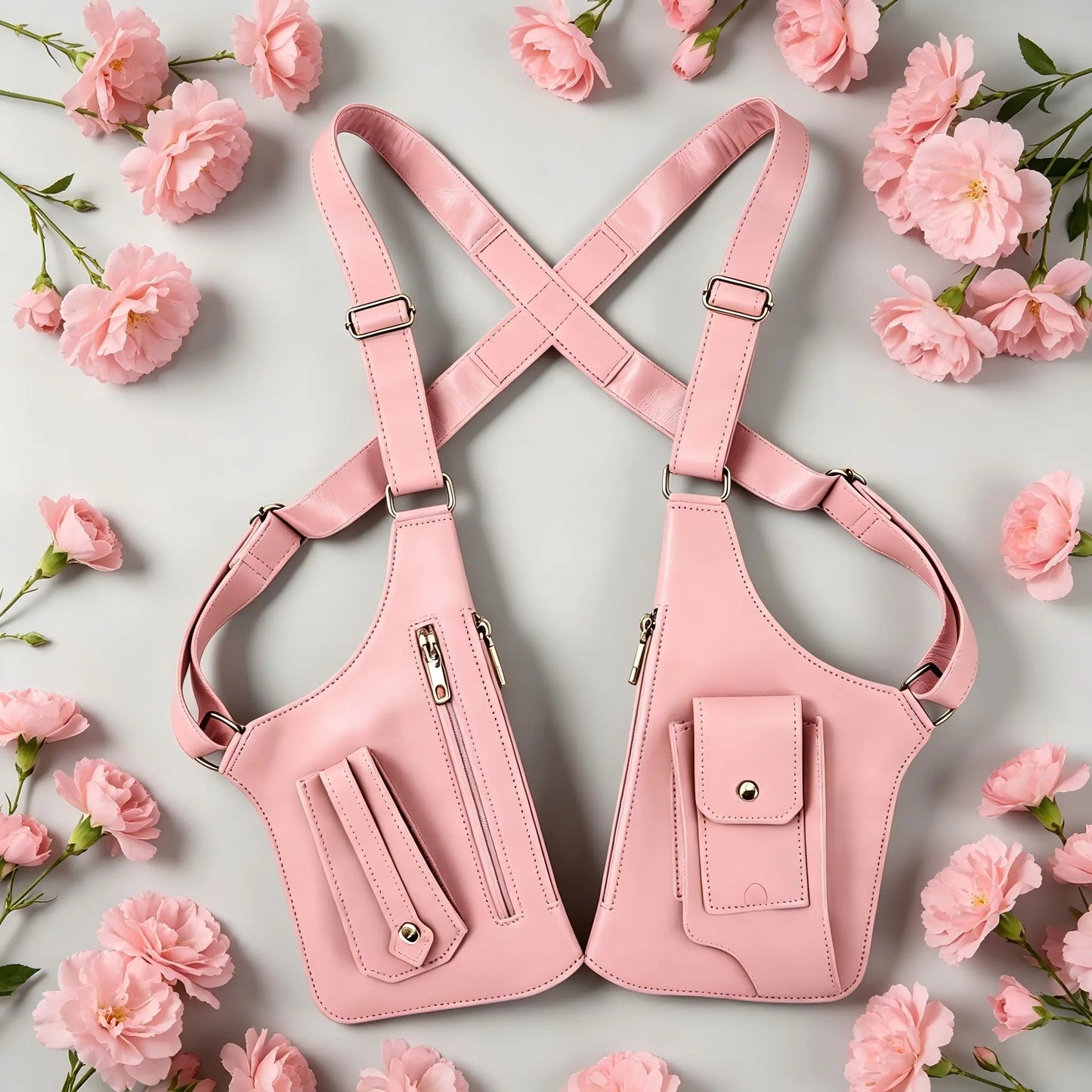 Durable PU Leather Multifunctional Chest Bag