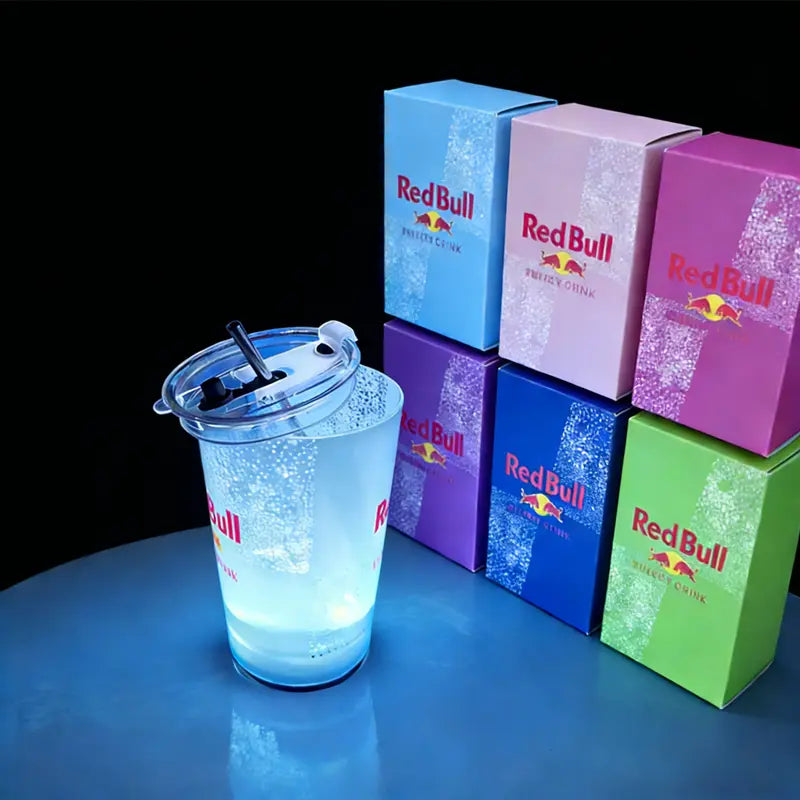 "Electric Vibes" Red Bull Luminous LED 14oz Party Cup - Customizable Glow-in-the-Dark Drinkware