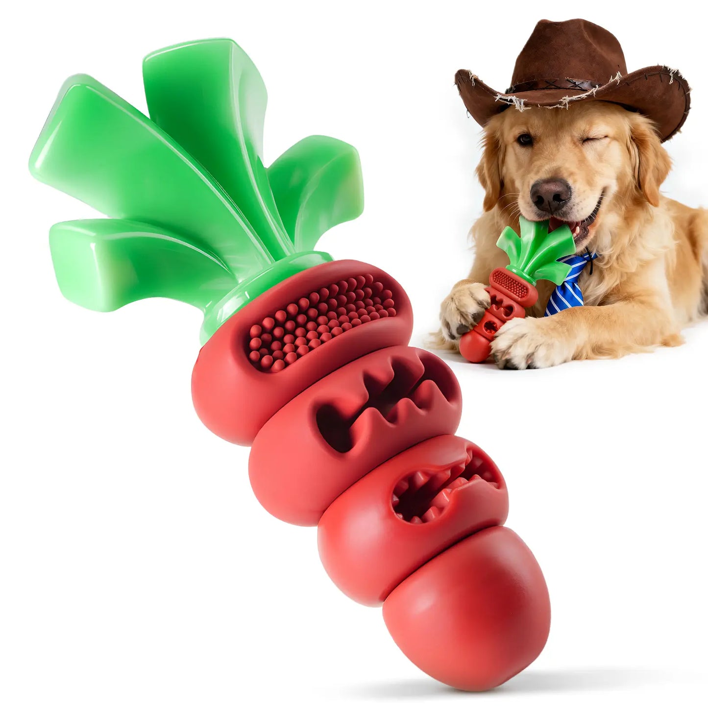 Carrot Dog Chew Toy – Durable Interactive Dental Toy for Aggressive Chewers, Teeth Cleaning & Mental Stimulation