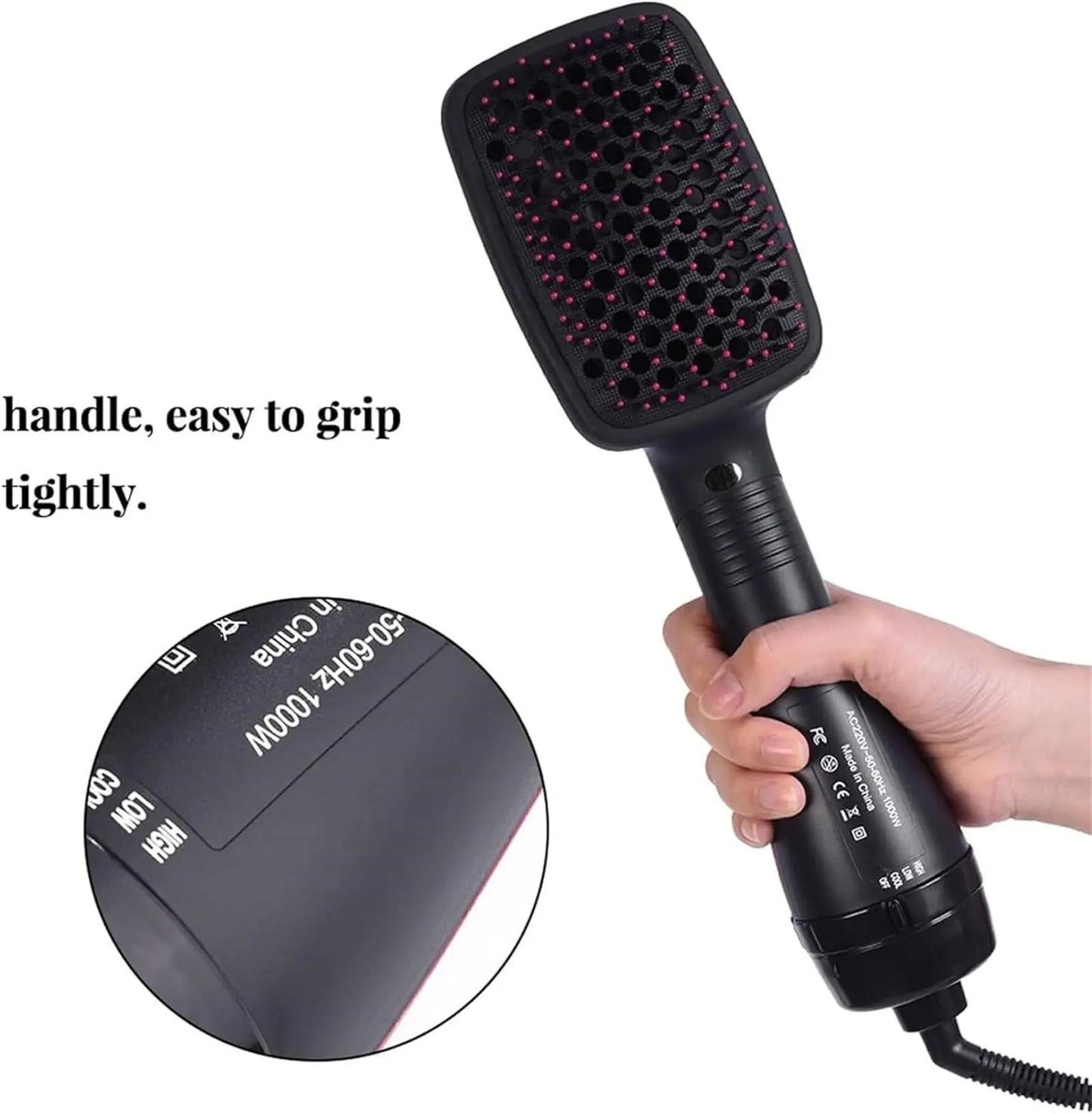 2-in-1 Hair Dryer Brush & Straightener Comb, Multifunctional Hot Air Styler for Fast Drying
