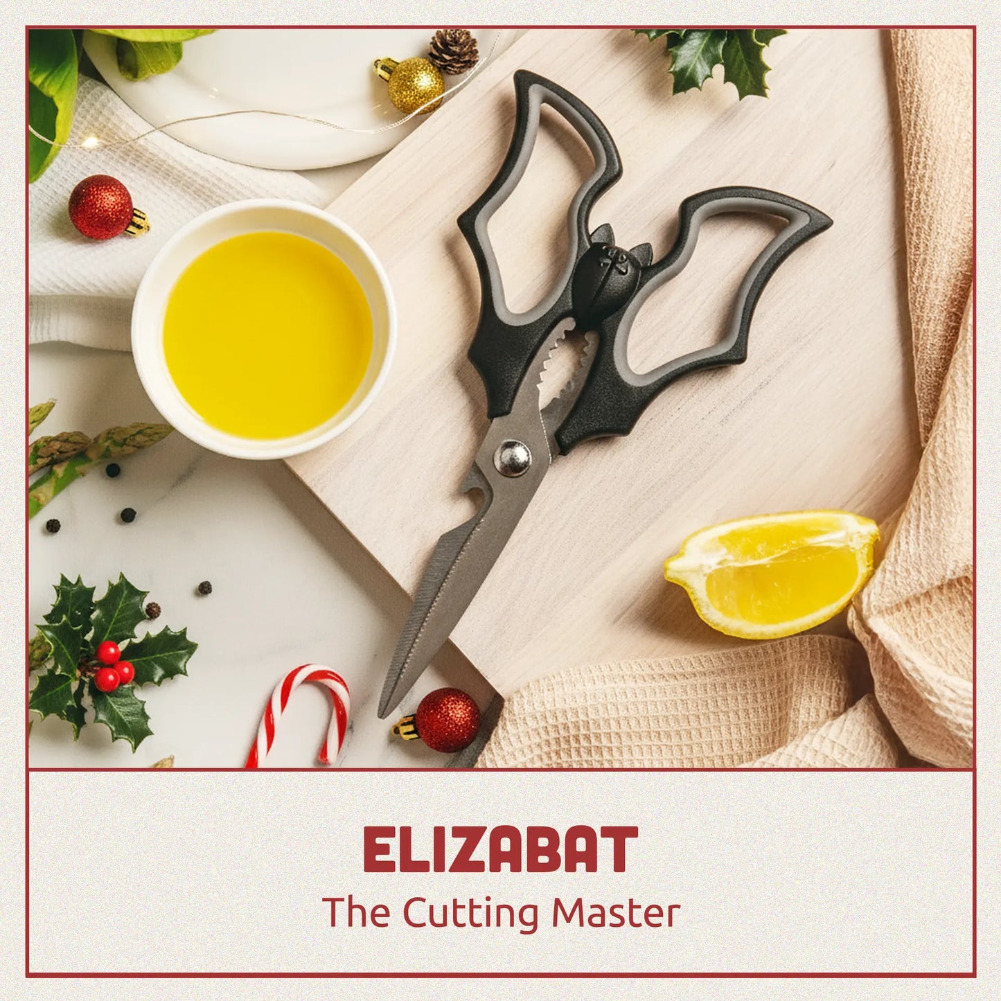 Bat Kitchen Scissors – Gothic Stainless Steel Kitchen Shears for Cooking & Halloween Gifts