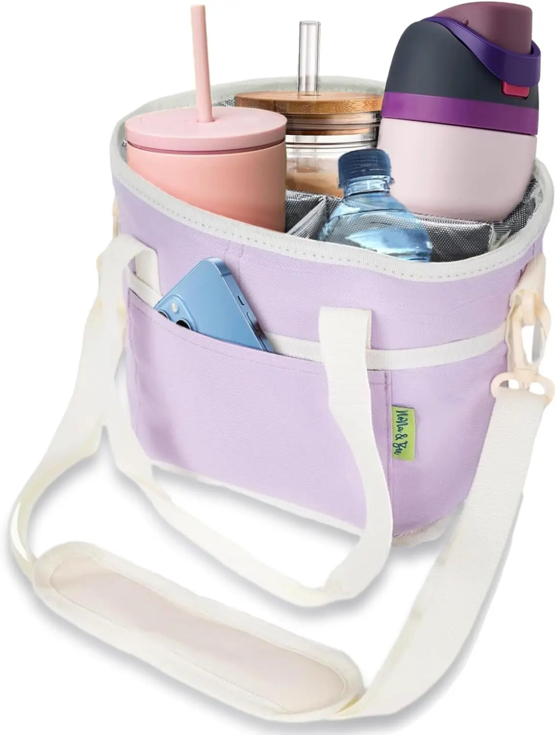 Family Size 4 Compartment Drink Bag, Multiple Tumbler Carrier Caddy