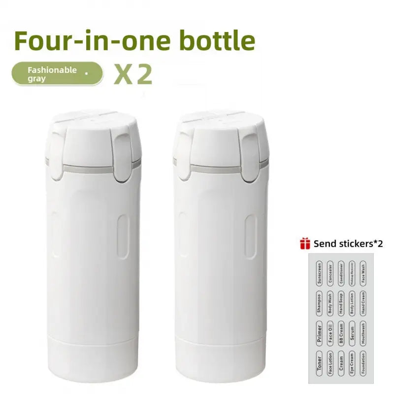 4-in-1 Portable Cosmetic Shampoo Dispenser Storage Bottle Plastic Travel Friendly Compact Design for Easy Carrying