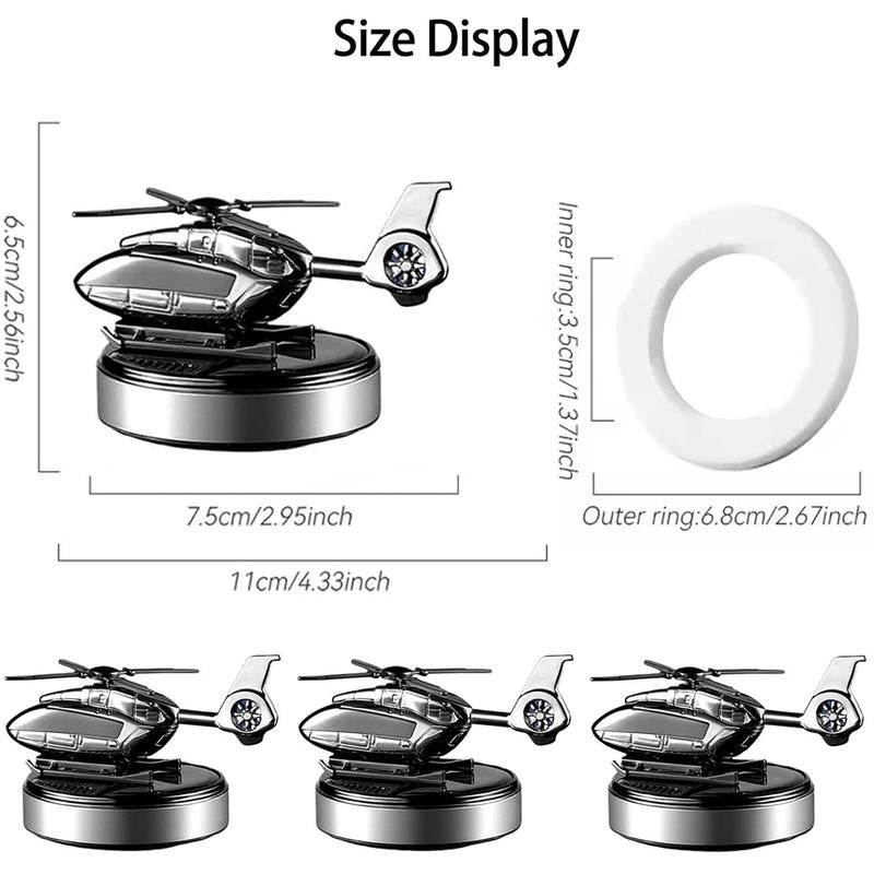 Solar-Powered Rotating Helicopter Car Aromatherapy Diffuser – Aviation Alloy Air Freshener
