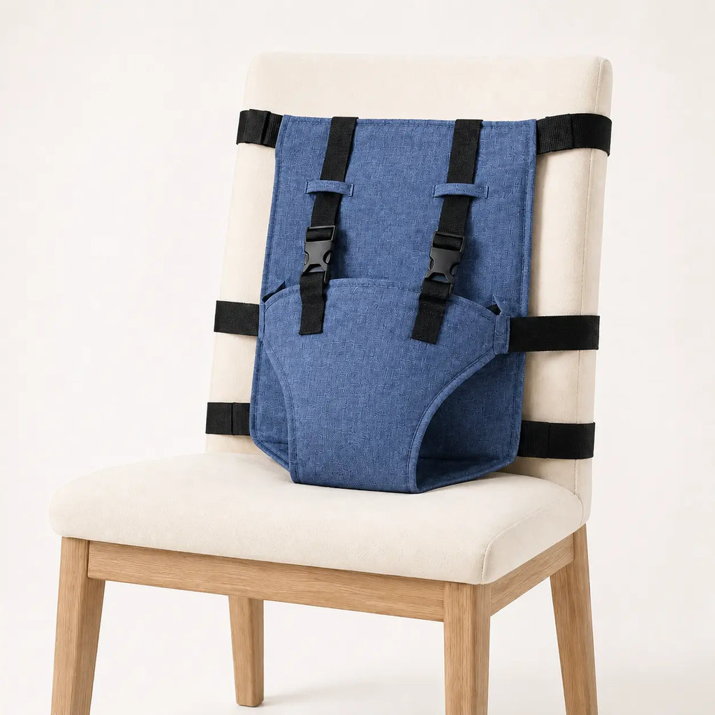 Portable Baby Seat Harness for Dining Chairs – Foldable Travel Booster Seat with Adjustable Straps