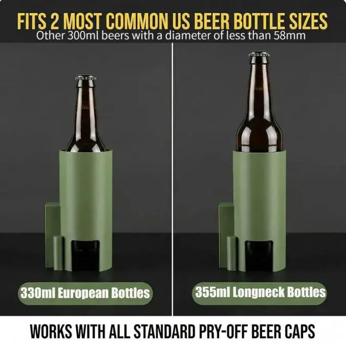 Beer Bottle Mortar Opener, Pop-Up Beer Opener, Tactical Cap Launcher, Hands-Free Press Button, Men's Exclusive, Bar and Desk Decor
