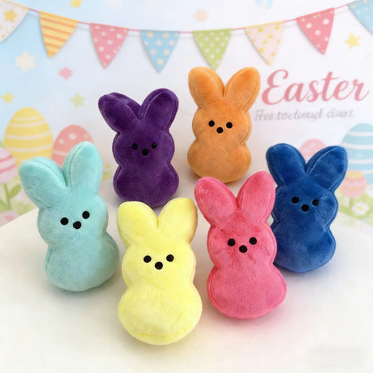 Sweeten Their Easter: 6-Pack Colorful Marshmallow Bunny Plush Set