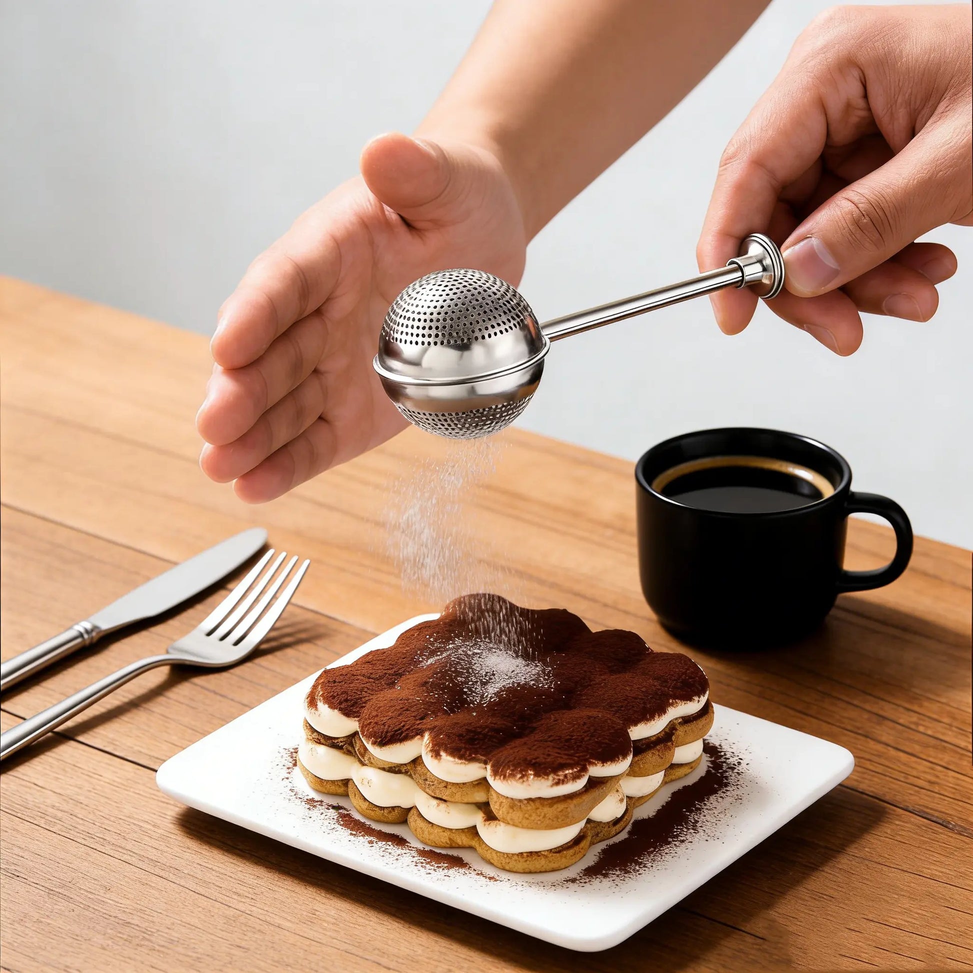 Stainless Steel Flour Duster for Baking, Long Handle Flour Sifter, Powdered Sugar Shaker Duster, Baking Sifter, Kitchen Gadgets, Baking Supplies