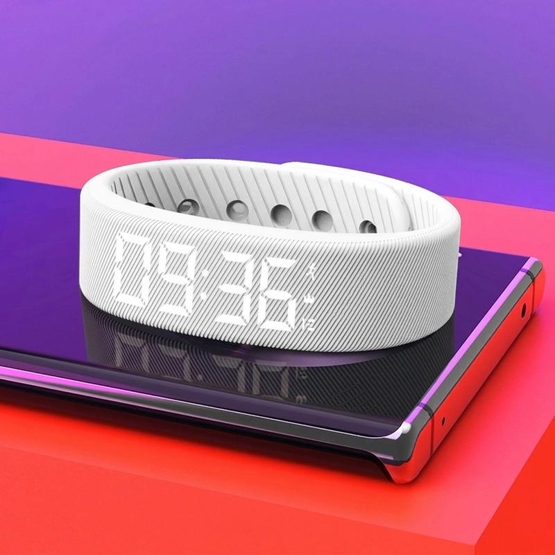 Waterproof Fitness Tracker Band with Step Counter & Silent Alarm – Built-in USB Charging