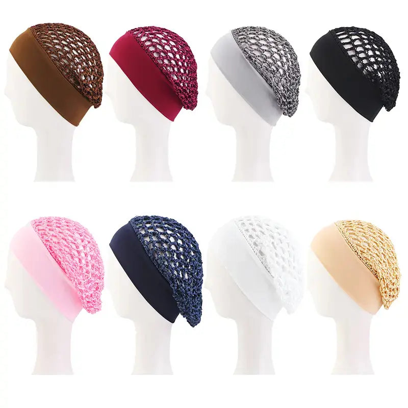 3-Piece Stretchy Wide-Edge Sleeping Bonnet Set – Soft Satin Hair Protection Cap