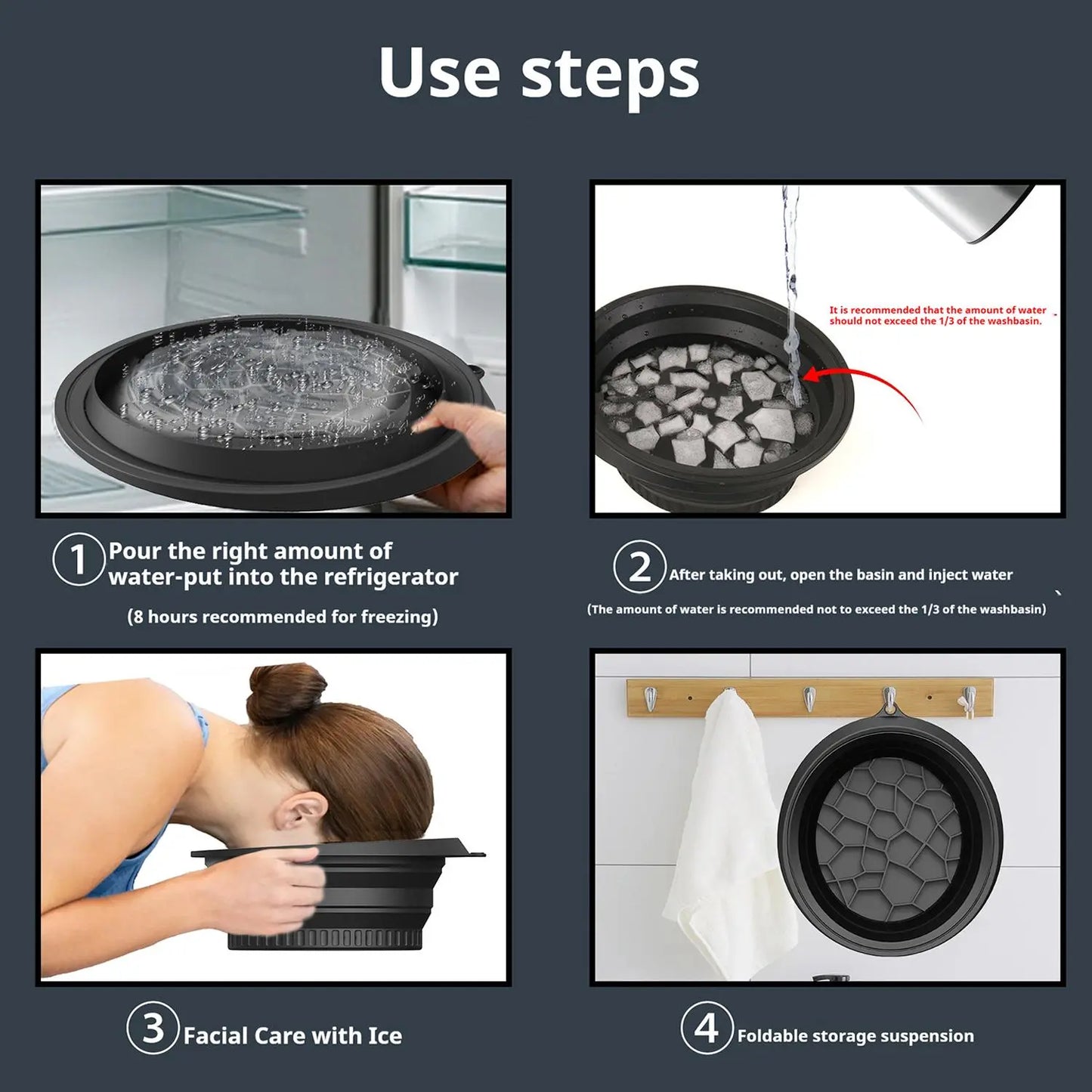 Ice Facial Bowl™ – Collapsible Silicone Ice Bath for Depuffing, Skin Tightening & Glowing Skin