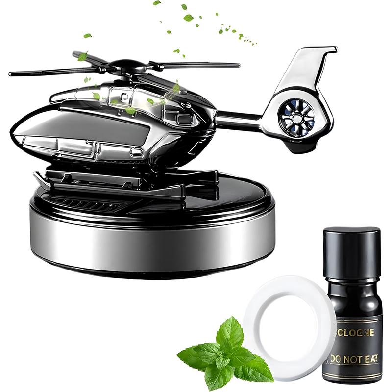 Solar-Powered Rotating Helicopter Car Aromatherapy Diffuser – Aviation Alloy Air Freshener