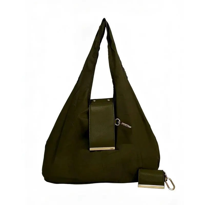 Compact Foldable Keychain Tote Bag – Expandable Reusable Grocery Shopping Bag with Key Ring