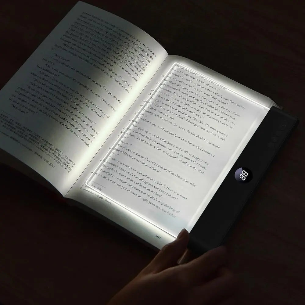 Smart LED Reading Lamp – Rechargeable, Adjustable Brightness & Timer Function, Flat Design Bedside Light for Cozy Night Reading & Unique Reader Gift
