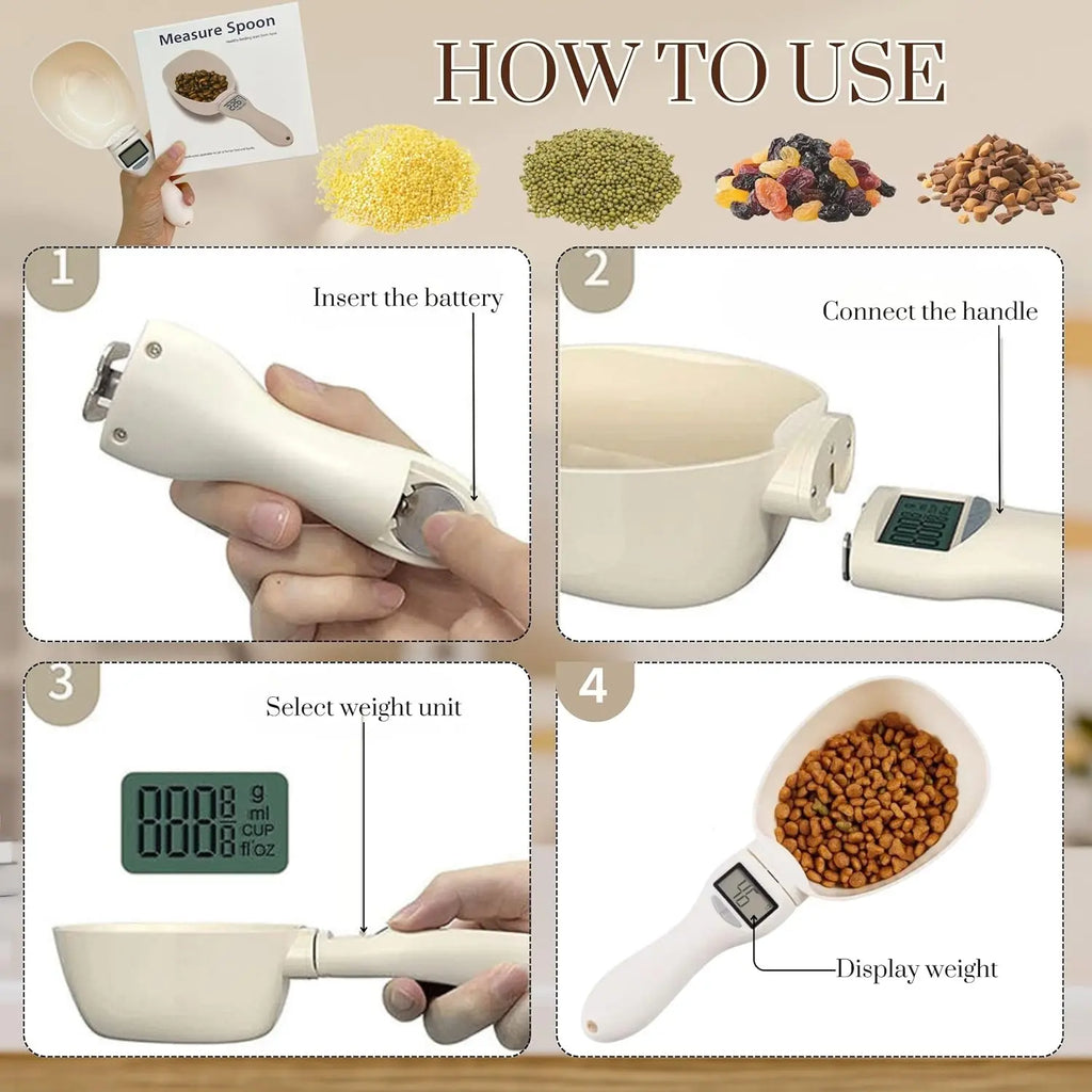 Digital Food Measuring Scoop Scale – Smart Electronic Spoon Scale for Kitchen & Baking