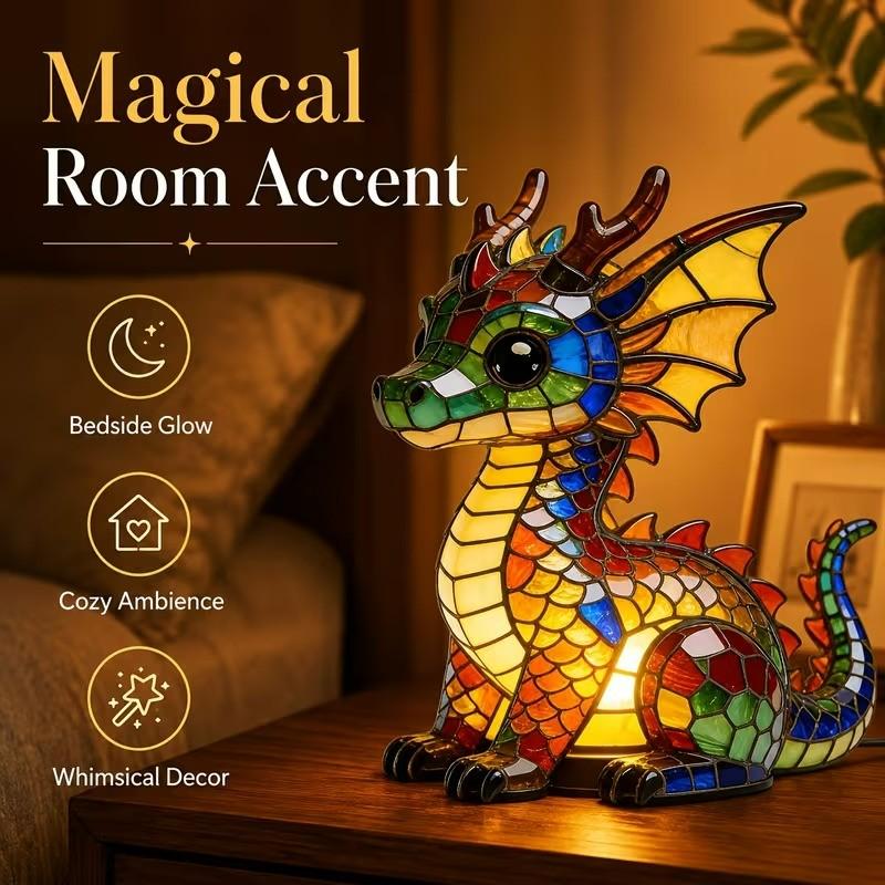 LED Lucky Dragon Resin Night Light – USB Ambiance Desk Lamp