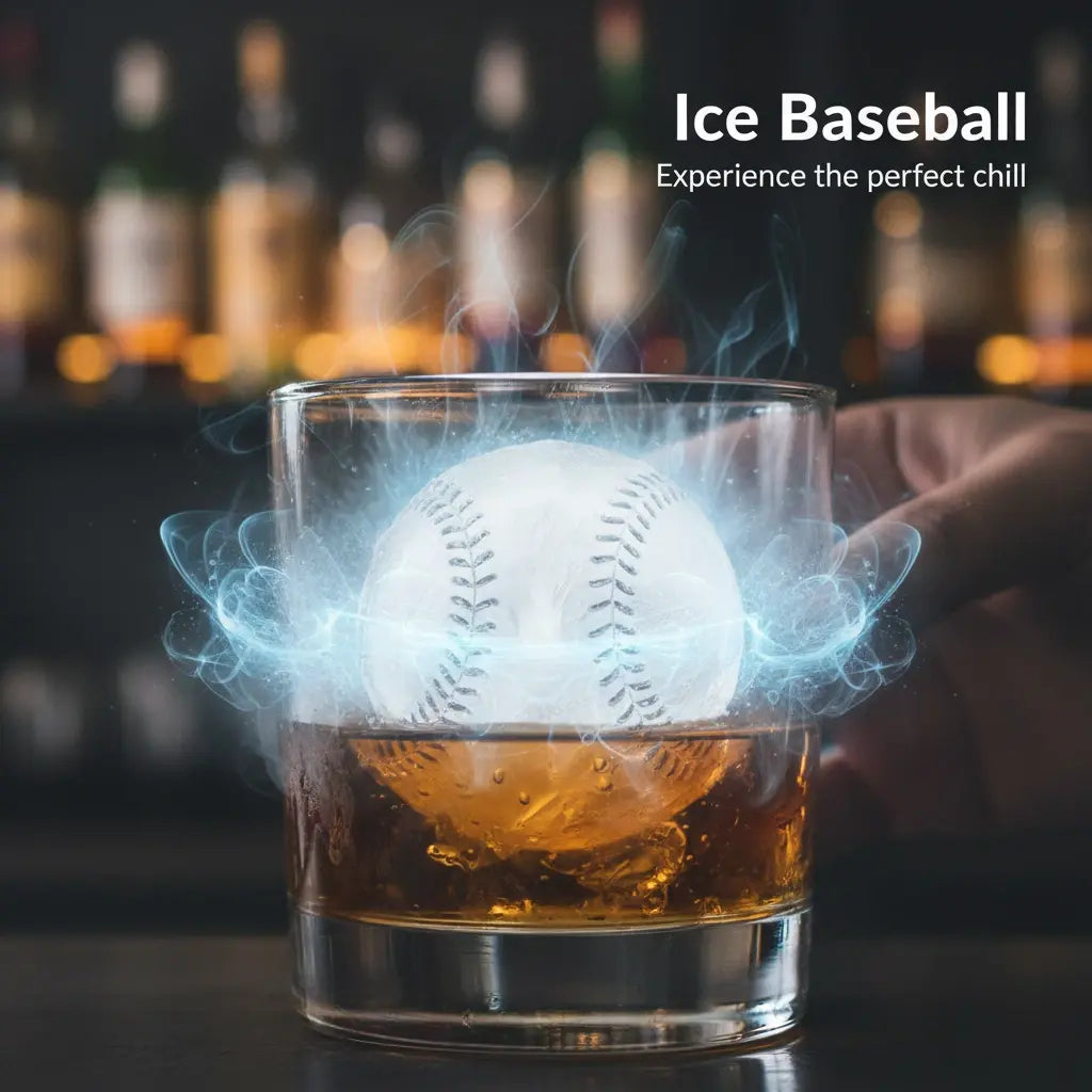 3D Baseball Stitch Ice Cube Mold: 6-Cavity Food-Grade Silicone Tray