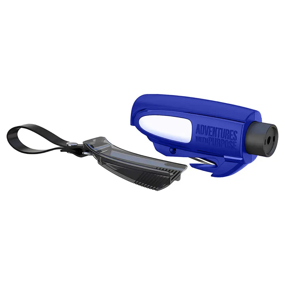 2-in-1 Emergency Car Escape Tool – Window Breaker & Seat Belt Cutter Keychain