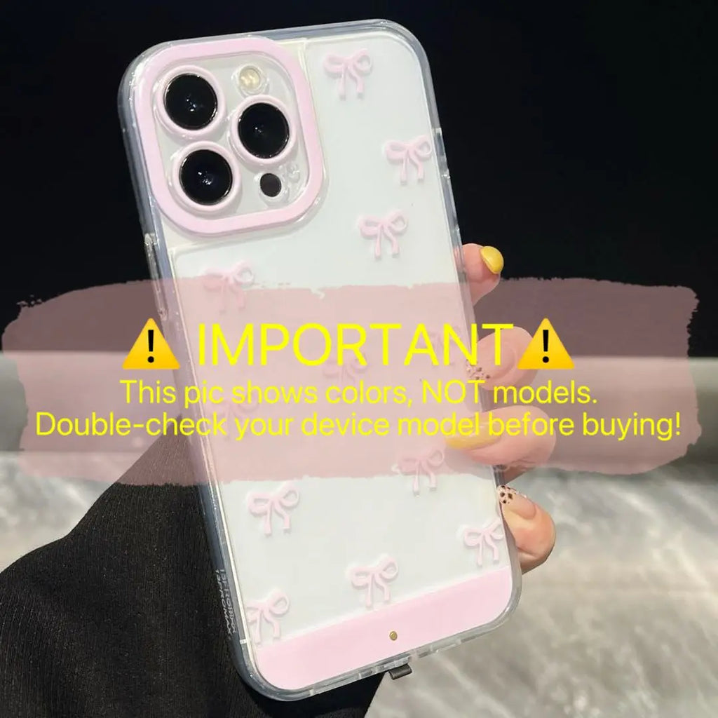 LED Bowknot Phone Case – Aesthetic Shockproof Protective Cover for iPhone 17 Pro Max