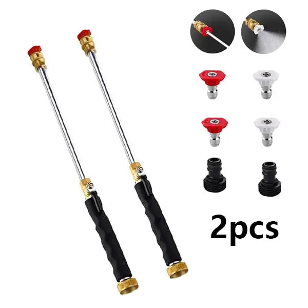 Hydro Jet Power Washer Wand | High Pressure Hose Nozzle with 2 Tips