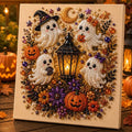 Kit de arte DIY de fantasmas de Halloween con perlas – Regalo de manualidades 3D espeluznante y bonito para la decoración del hogar en otoño