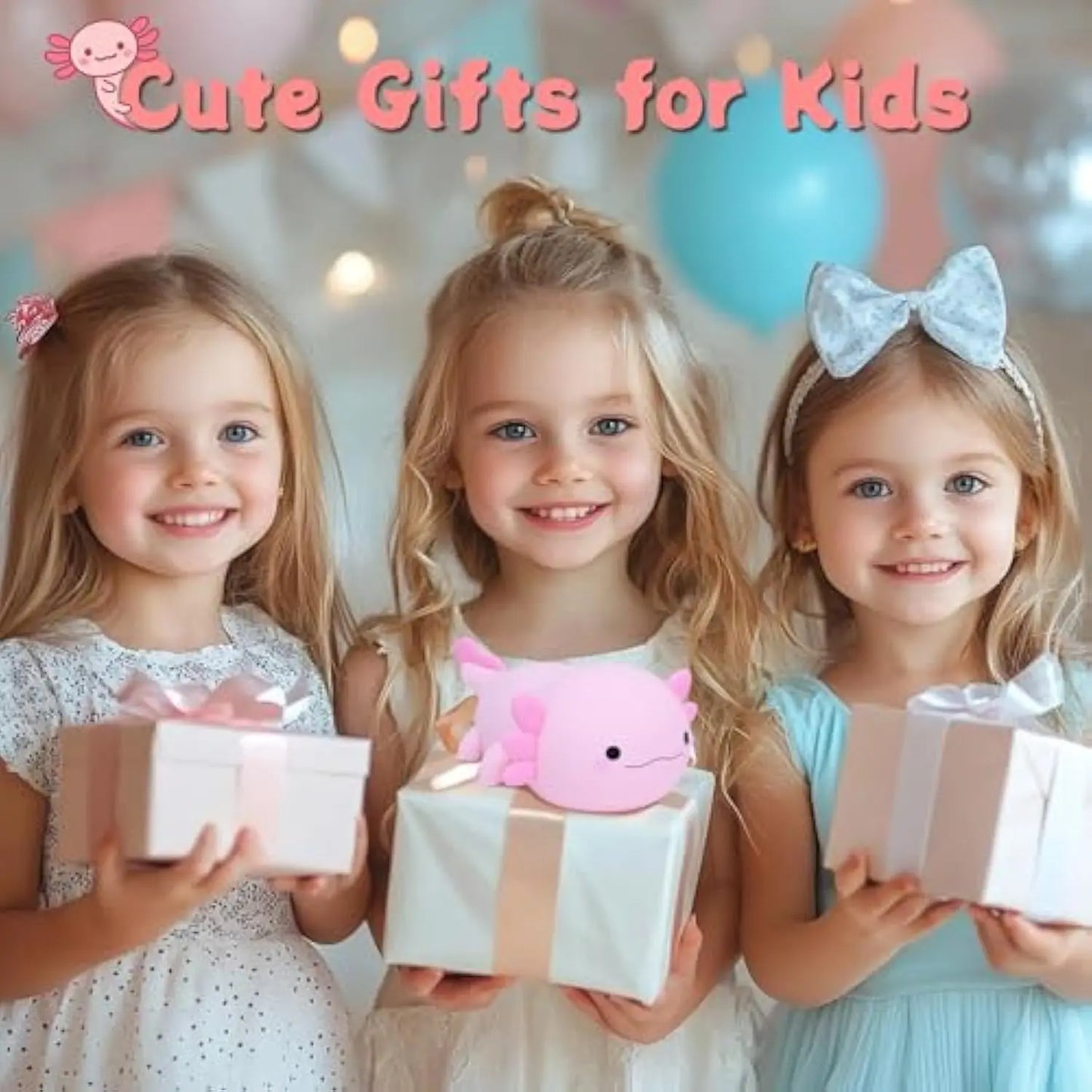 Cute Axolotl Silicone Night Light – Soft Tap-Control LED Lamp for Kids, Bedroom Decor & Gift