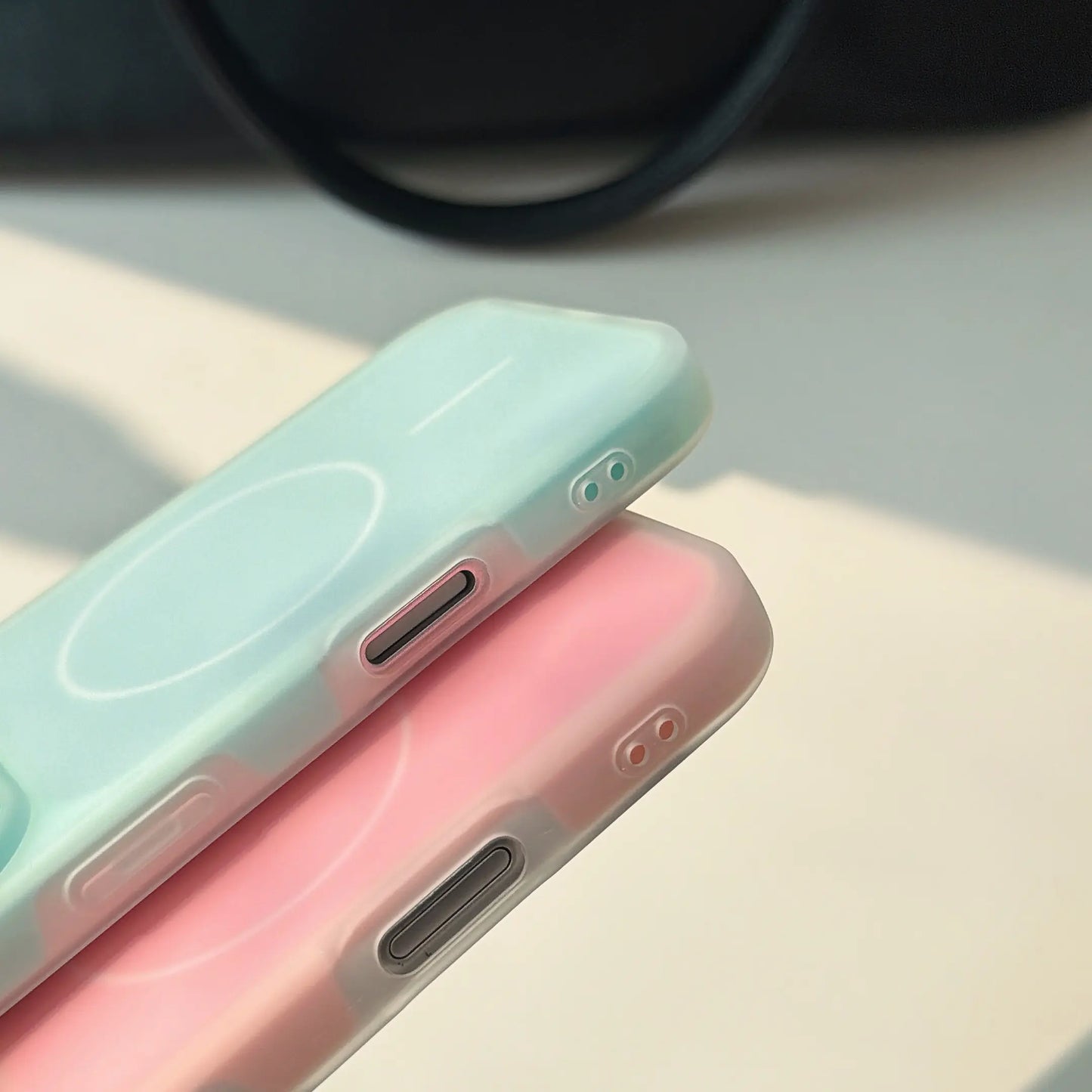 Color-Block Matte Translucent Magnetic Shockproof Case for iPhone 17-11 Series