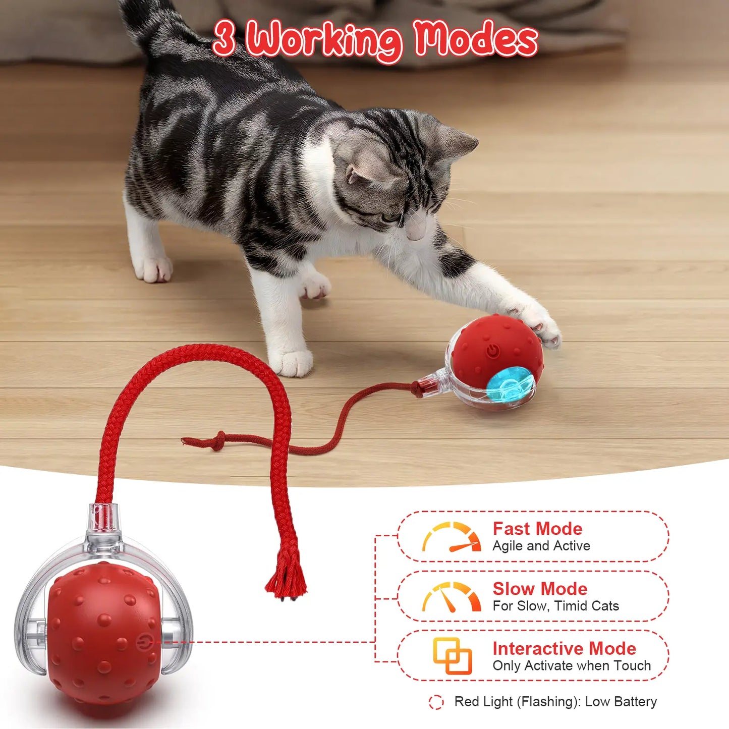 Interactive Cat Ball Toy | Bird Chirping & Motion Activated Rug Kicker