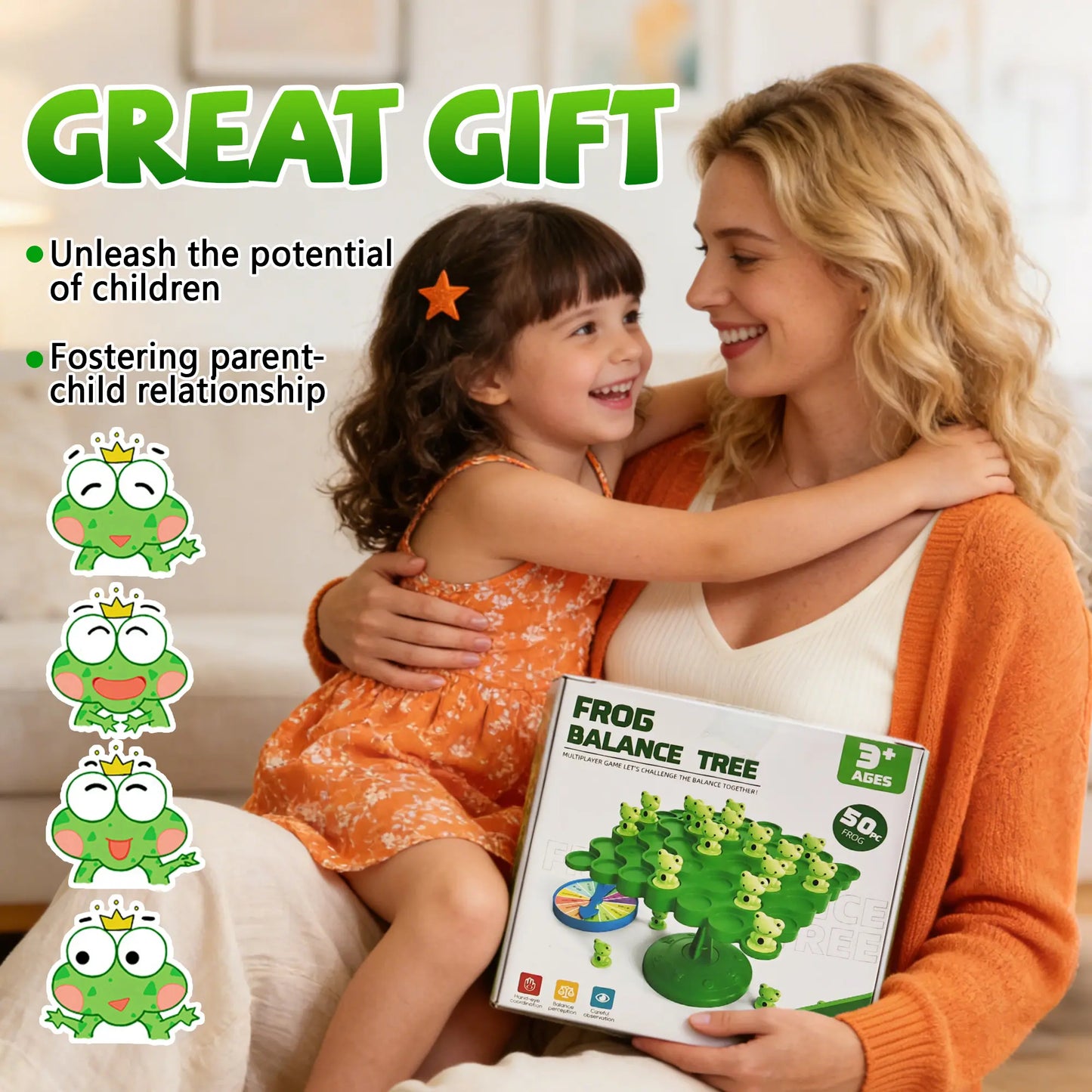Frog Balance Challenge Board Game (52pc Set) - Educational STEM Toy for Kids