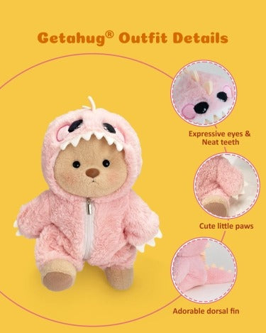 Furry Dino Bear | Handmade Jointed Teddy Bear Gift